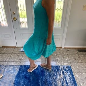 Teal lightweight linen sundress